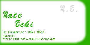 mate beki business card